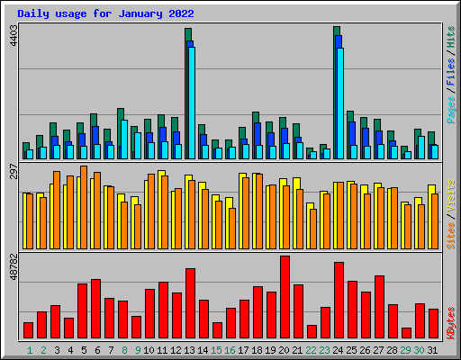 Daily usage for January 2022