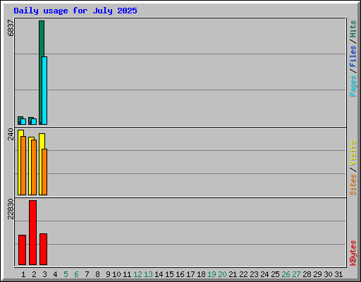 Daily usage for July 2025