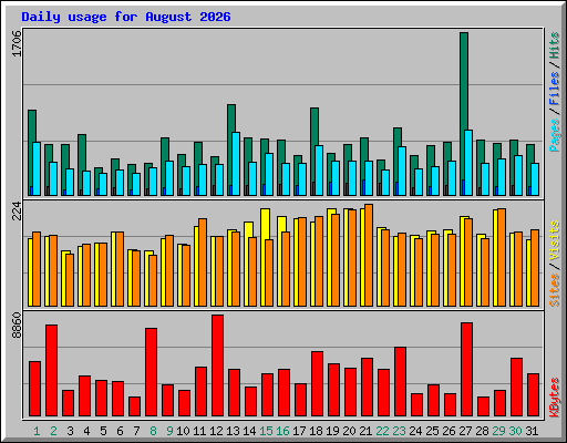 Daily usage for August 2026