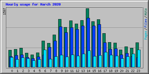 Hourly usage for March 2020