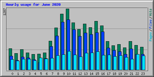 Hourly usage for June 2020