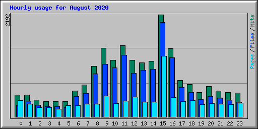 Hourly usage for August 2020