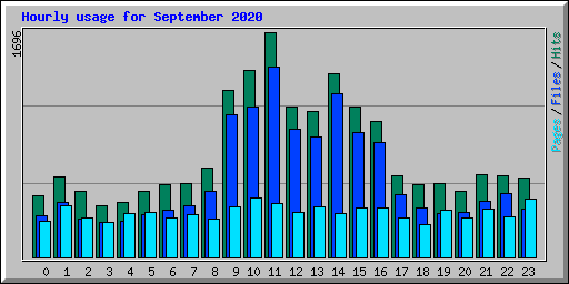 Hourly usage for September 2020