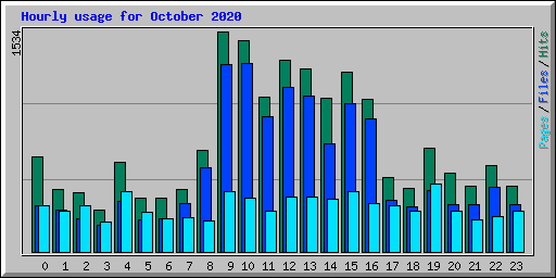 Hourly usage for October 2020