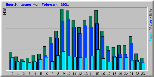 Hourly usage for February 2021