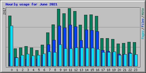 Hourly usage for June 2021