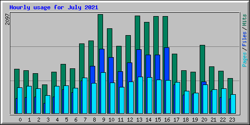 Hourly usage for July 2021