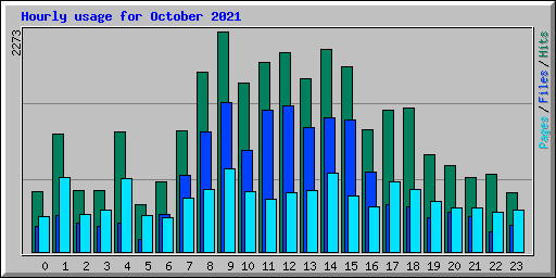 Hourly usage for October 2021