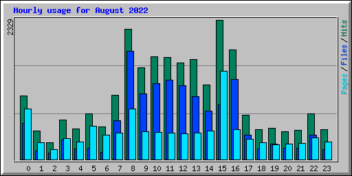 Hourly usage for August 2022