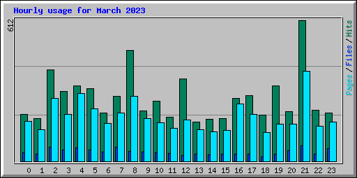 Hourly usage for March 2023