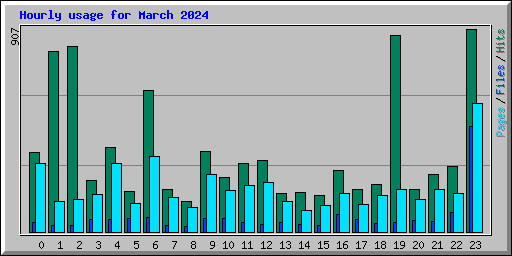Hourly usage for March 2024