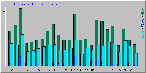 Hourly usage for March 2025
